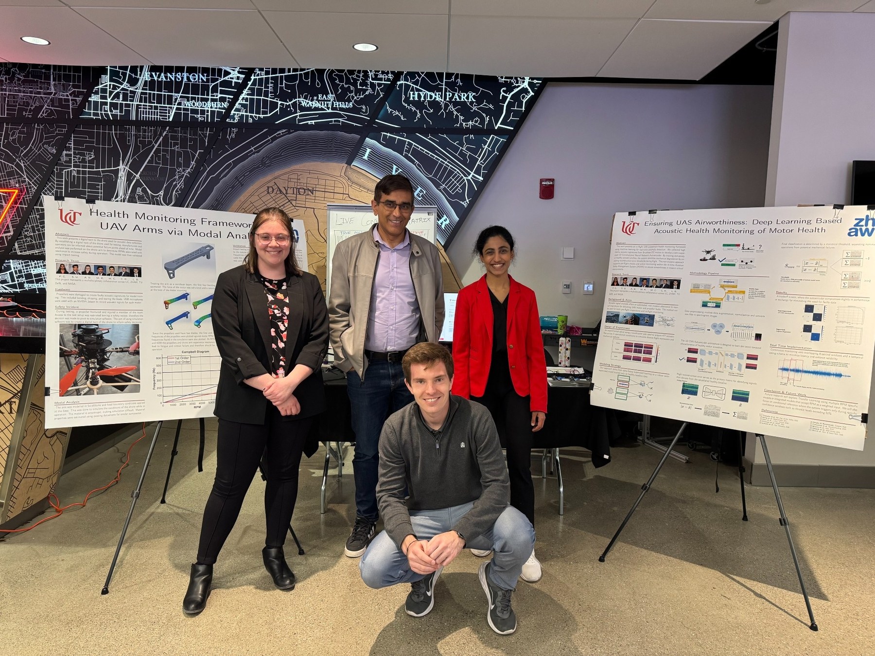 Senior Design team presenting project work at an expo